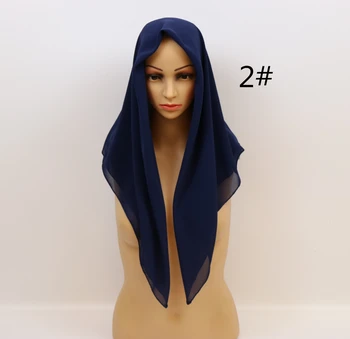 KARŠTO PARDAVIMO Aukštos Kokybės 10 Gražus Spalvų paprastas burbulas šifono skara populiarus musulmonų hijab galvos dėvėti mados moterų aikštėje šalikas 90X90cm