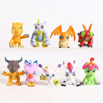 9pcs/set Anime Skaitmeninis Digimon Veiksmų Skaičius, Žaislai AGUMON GERYMON Skaitmeninių Simbolių PVC Paveikslas Modelis, Žaislai