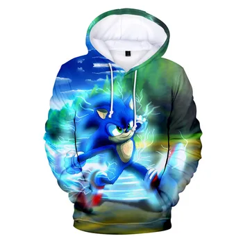 2020 Anime Sonic the Hedgehog cosplay Sonic the Hedgehog 3D spausdinimo suaugusiųjų vaikų Hoodie džemperis Palaidinukė gyvūnų kailis nuotrauką