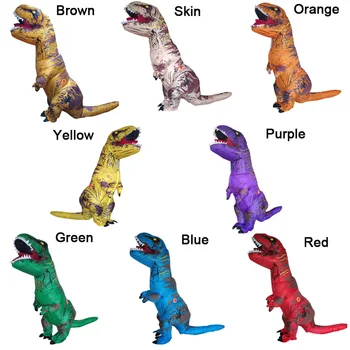 PRIPUČIAMI Dinozaurą T REX Kostiumai Suaugusiems Raudona Žalia Mėlyna Ruda Violetinė Geltona Oranžinė, Odos Spalvos T-rex Šalies Kostiumas Vyrams