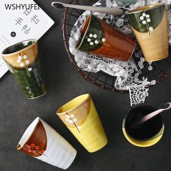 1Pcs Japonijos vyšnių ryžių keramikos puodelis plauti dantų valymo reikmenys pora taurės kūrybos namų vonios reikmenys, šepečiu taurė