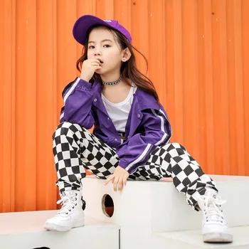 Merginos Hip-Hop Drabužius, Šokiai, Kostiumai Vaikas Džiazo Sportinių Šokių Drabužių Paroda Tinka Mados Scenos Kostiumų Komplektus Dancewear