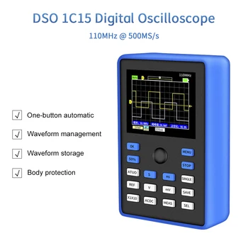 DSO1C15 Kišeninis Skaitmeninis Oscilloscope 500MS/s debitas 110MHz Analoginis Juostos Paramos Signalo Saugojimo Oscilloscope Rinkinys