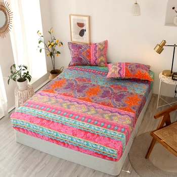 Bohemiškas stilius patalynė įmontuojami Lakštai Lovatiesė lova Padengti patalynės rinkinys, skirtas namų dekoro paklodės Namų tekstilė