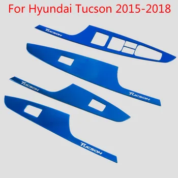 Automobilių Stiklo Pakėlimo Jungiklį Skydelis Blizgančiais Vidinis Porankiai Porankiai Dekoratyvinis Rėmelis Hyundai Tucson 2016 2017 2018 Automobilio stiliaus
