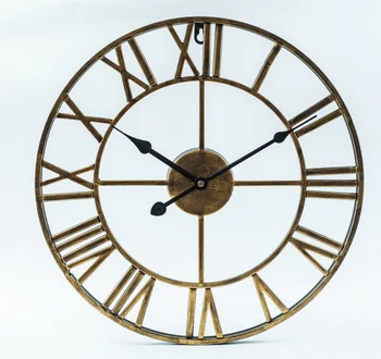 40-80cm Šiaurės Retro Metalu Kaustytomis Geležies Romos Laikrodis Sieninis Laikrodis Modernaus Dizaino svetainė, Kavinė Ramioje Dekoratyvinis Kvarcinis Laikrodis