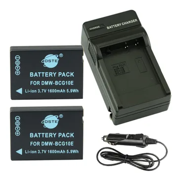 DSTE 2vnt NT-BCG10E Fotoaparato Baterija + Kelionės ir Automobilinis Kroviklis Panasonic ZS1 ZS3 ZS5 ZS7 ZS8 ZS10