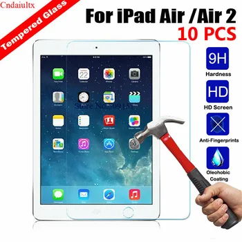 10 VNT 9H Nekilnojamojo Grūdintas Stiklas Apple iPad 5 6 1 Oro Oro 2 A1474 A1475 A1476 9.7 colių 