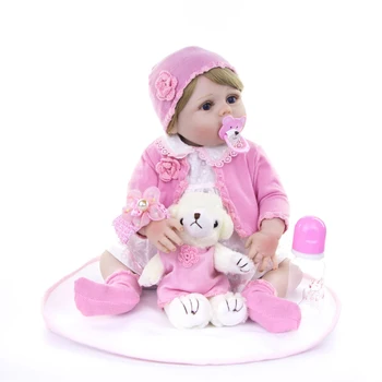 NPK Nekilnojamojo 57CM viso Kūno Silikono Mergina Atgimsta Kūdikių Lėlės Vonios Žaislas Gyvas Naujagimis Princesė Baby Doll Bonecas Bebe gimęs Menina