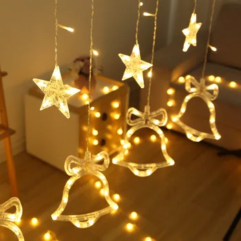 Briedžių Bell Styginių Šviesos LED Kalėdų Dekoro Namuose Kabo Girliandą Kalėdų Eglutės Puošimas Ornamentais Kalėdų Dovana Naujųjų Metų 2021Navidad