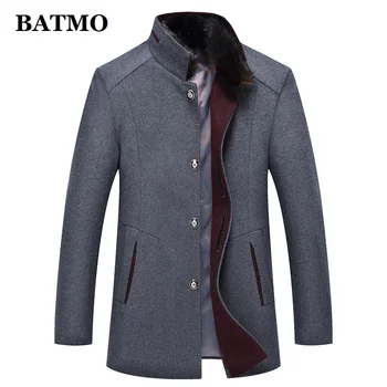 BATMO 2019 naują atvykimo rudenį&žiemos aukštos kokybės vilnos kailio apykakle atsitiktinis tranšėjos paltai vyrams,vyriški vilnos švarkai plus-dydis M-4XL 1786