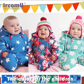 Ircomll 2019 Naujagimiams Kūdikiams Žiemą Kid Baby Girl Berniukas Kūdikių Drabužiai Camo Gėlių Gobtuvu Jumpsuit Vaikai Outwear onesie