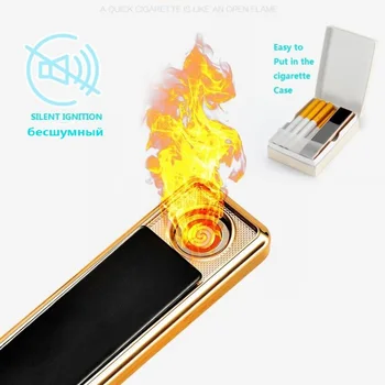 2018 FOCUS Ultra Light USB Elektroninis Žiebtuvėlis Nešiojamų Flameless Vėjo Cigarečių Degiklio Įkrovimo plazminius Lengvesni