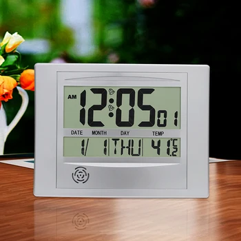 JIMEI H104 Paprastas Skaitmeninis LCD Sieninis Laikrodis Stalinis Laikrodis Su Žadintuvo Atidėjimo Temperatūra Kalendorius Laikas, Data, Savaitės diena, skirta naudoti namų ūkyje