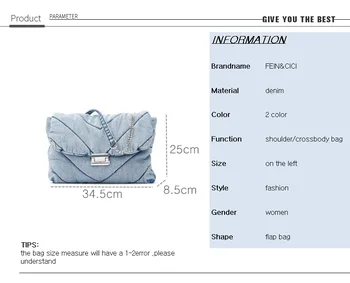 Prabangos dizaineris džinsus krepšys moterims džinsinio grandinės dygsniuotas MAXI crossbody maišelį moterų 2020 m. žiemos naujas 