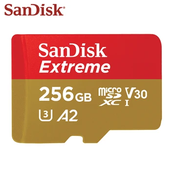 Originalios SanDisk Extreme Micro SD Kortele 256 GB SDXC Klasė 10 U3 A2 UHS-I V30 Extreme Pro Atminties Kortelė Microsd TF Kortelė