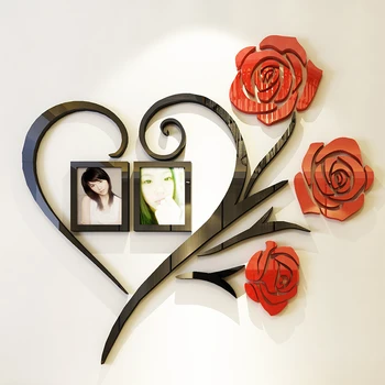 Romantiška Rožė Rėmo Lipdukas Sofa Fone 3D Gėlių Siena Lipdukas Prieškambario Sienos Lipdukas Kambarį Apdaila, Tapetų Mylėtojas