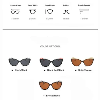 Prabanga HD Poliarizuoti Akiniai nuo saulės Moterims Mados Ponios Derliaus Prekės ženklo Dizainas Cat Eye Moteris Moteris Juodi Saulės Akiniai oculos Akiniai