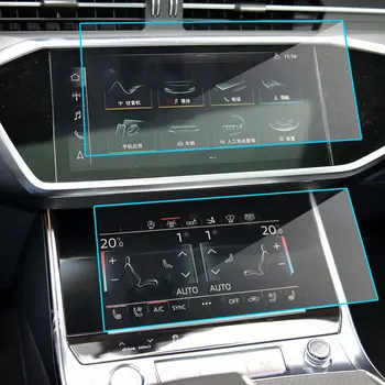 2vnt Grūdintas Stiklas Filmas Audi A6 A7 2019 2020 Automobilių GPS Navigacijos Screen Protector, Auto Interjero Ekrano Apsaugoti Priedai