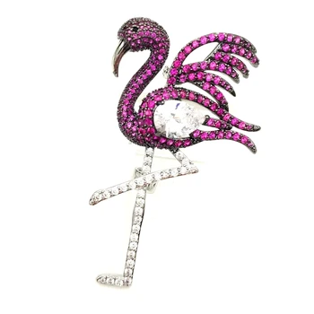 Mielas Kriaušės Formos Sparnuota Raudona Flamingo Sagės Paukščių Smeigtukai Atostogų Dovanų Papuošalai Moterims, Kailis Megztinis Kostiumas Suknelė Kuprinė Papuošalai