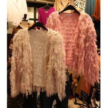 Korėjos Mados Rudens Ir Žiemos Paltai Megzti Moterys Streetwear Saldus Mielas Kutas Moteris Cardigan Megztinis