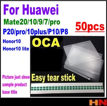 50pcs didmeninė OCA Optinis Aišku, Klijais Huawei honor 10 lite P8 P20 P10 mate 20 pro Klijai Touch Stiklinis Lęšis Kino lengva ašara
