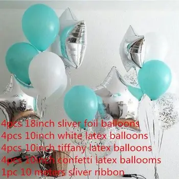 17pcs/lot 18 colių skiedra star folija balionai helio tiffany skaidrus konfeti latekso globos gimtadienio, vestuvių puošimas, pripučiami