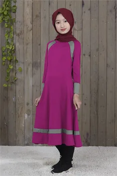 Dubajaus Musulmonų Kawaii Girl Dress Prakaito-line Ilgai Vestido Vaikai Vaikai Islamo maroko Kaftan Suknelės Mergaičių malda drabužis 2020 m.