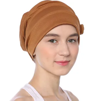 2019 Naujas Musulmonų Skrybėlių Mados Moterų Hijab Turbaną Kepurės Paprasto Medvilnės Gėlių Skarelė Skrybėlės Minkšta Elastinga, Arabų Islamo, Galvą Apvyniokite Variklio Dangčio