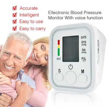 Smart Balso Skaitmeninis Pulso Rankos Kraujo Spaudimo Monitorius Kamertonas ' Spaudžia Namų Sphygmomanometer Aparatai, Matavimo Stebėti