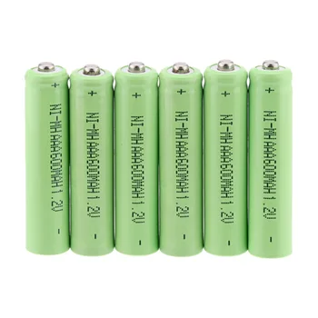 Mažiausia kaina! 6 VNT. RINKINYS, 600 mah, AAA, 3A 1.2 V Ni-MH baterija-Žalia