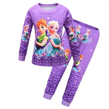 Disney Baby Vaikai Pižama Rinkiniai Medvilnės Ilgą Rankovėmis Marškinėlius+ziajać Animacinių filmų Mergina Drabužių Rudens 2vnt Sleepwear Kostiumas Pyjama Kelnės