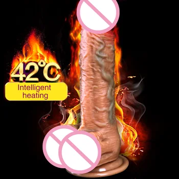 Erotinis Realistiškas Penis Dildo Vibratorius Šildymo Big Dick siurbtukas Dildo Minkštas Varpos Falą Lyties Suaugusiųjų Sekso Žaislai Moterims/Lesbietes
