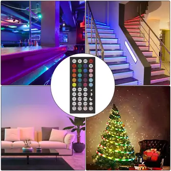 Muzikos Sinchronizavimo LED Šviesos Juosta 12V 44 klavišai Valdytojas Diodų Lempos RGB 5050 Kalėdų Šviesos LED Juostelė, Miegamojo Vestuvių Dekoravimas