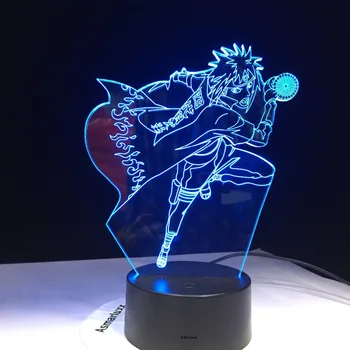 Shippuden Minato Naruto 3D LED Nakties Šviesos Spalvų Keitimas Regėjimo Iliuzija Stalo Lempa USB Namų Dekoracijas Jutiklinis Nuotolinio Valdymo pultas