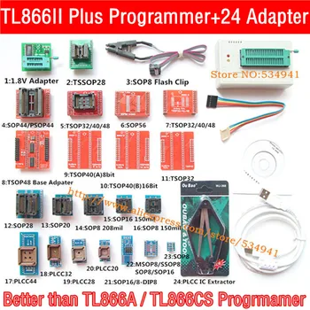 XGecu V10.22 TL866II Plius programuotojas +24 adapterio lizdas pakeisti USB EEPROM Universalus minipro TL866CS TL866A nand programuotojas