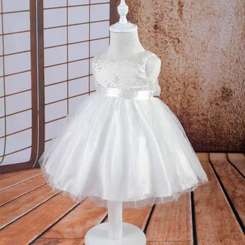 Atstumas! Gėlių Bamblys Mergaičių Suknelės Naujagimių Siuvinėjimo Tiulio Suknelė Vestuvės Krikštynos Oficialų Kūdikių Drabužiai Mergaitėms