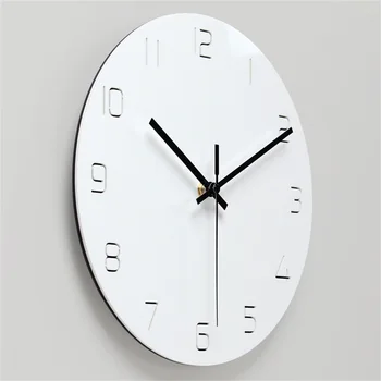 Baltos spalvos Skaitmeninis Sieninis Laikrodis Tylus Mechanizmas Šiaurės PVC Dekoratyvinis Modernaus Dizaino Sieniniai Laikrodžiai už Kambarį Namų Dekoro