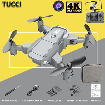 TUCCI Mini Drone su 4K vaizdo Kamera HD Sulankstomas Tranai Quadcopter Vienas Pagrindinių Grįžti FPV Sekite Mane RC Sraigtasparnis Quadrocopter Vaikas Žaislų