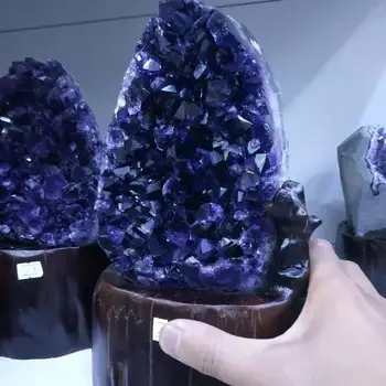 Gamtos Urugvajus Violetinis Ametistas ametistas Kvarco Grupių Kvarco Kristalo+stovas 750g