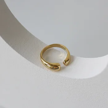Amaiyllis 18K Aukso Minimalistinio Netaisyklingos Apvalios Atidaryti Žiedai Spinduliavimo Žiedas Laukinių Mados Atidarymo Žiedai Moterims 18k Aukso Jewellry