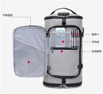 Chuwanglin Mados kuprinė vyrų Verslo Nešiojamas kuprinės atsitiktinis Kibirą, maišą naujas USB įkrovimo kuprinė mokyklos krepšiai A1711