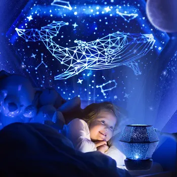 Projektorius Star Naktį Šviesos 5 Spalvų Sukimosi Galaxy Lempos Žvaigždėtas Dangus Spalvotas Šviesas Miegamojo Puošimas Vaikų Kalėdų Dovana