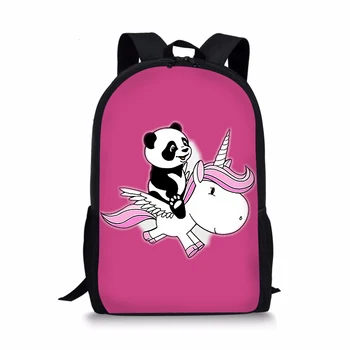 HaoYun Vaikų Kuprinės Panda Vienaragis Modelis Studentai Mokyklos Krepšiai Animacinių filmų Gyvūnų Spausdinti Paauglių Knyga-Bag Mochila Kelionės Krepšys
