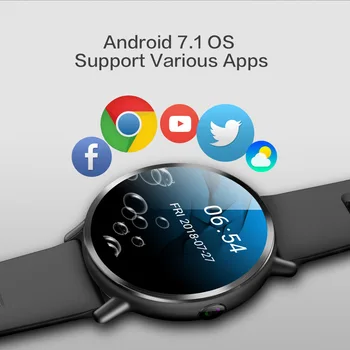 Smart watch Vyrų 4G Android Fotoaparatą Ilgai veikiant Budėjimo režimu, Didelės Atminties, 16 GB Rom Įrašymas Skambučio GPS Padėties nustatymo WIFI Vandeniui IP67 Sportas