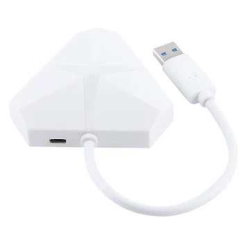 Darbalaukio 4 Port Splitter ilgiklis Kompiuteriui Aksesuaras Portable Home Office Universalus USB Šakotuvą, Plug And Play) Su LED Šviesa