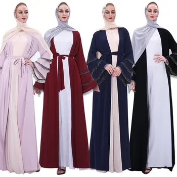Abaja Kimono Hijab Musulmonų Suknelė Moterims Afrikos Saudo Arabų, Turkų Suknelės Kaftan Dubajus Caftan Kataro Islamo Drabužių Cardigan