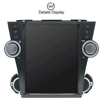 Tesla stiliaus Didelis ekranas Android 7.1 Automobilio Multimedijos Grotuvas galvos vienetas Toyota Highlander 2007 - 2013 m. automobilio GPS radijas stereo dvd nr.