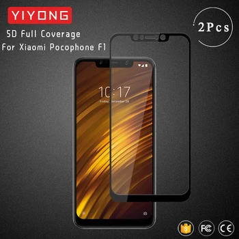 YIYONG 5D Visiškai Padengti Stiklo Xiaomi Pocophone F2 Pro F1 X2 Grūdintas Stiklas Ekrano apsaugos Xiaomi Poco X3 NFC C3 M3 M2 Pro
