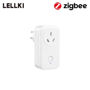 LELLKI Zigbee Smart Lizdas AS Baltas Belaidis Valdymo šviesos Jungiklis Laikmatis Kištukas Zigbee Atspalvis SmartThings Echo plius 10A 2200W